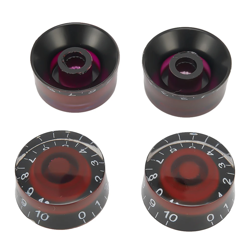4 Guitar Speed Control Knobs for Volume and Tone Use on For Les Type Electric Guitars Plastic Material Construction