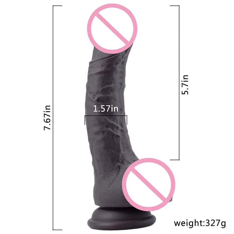 19.5*4cm Soft Silicone Curve Realistic Penis Dildo Artificial Fake Dick Women Masturbator Adult Sex Toys for Vagina Anal Sexshop