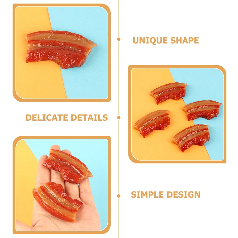 5Pcs Realistic Meat Simulation Artificial Food Decoration Photo Prop Home Kitchen Display Meat Model Lifelike Food Model