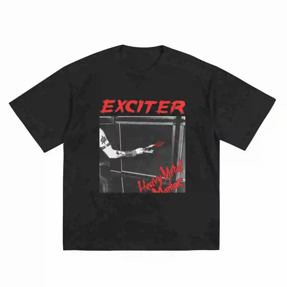 Exciter Heavy Metal Maniac 83 Short Sleeve Tee 100% Cotton T-Shirt