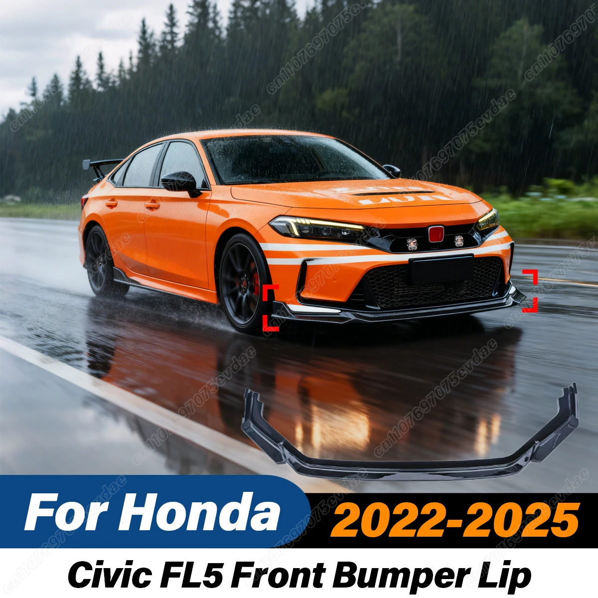 

Для Honda 11-го поколения Civic FL5 TYPE-R 2022 2023 2024 2025 разделитель переднего бампера защита для губ внешние аксессуары обвесы