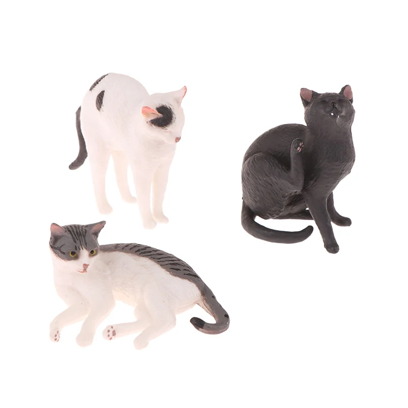 Kawaii Solid Simulation Cat Animal Model Toy Orange Cat Figurine Cute Desktop Decoration Mini Cat Dollhouse Model Ornaments