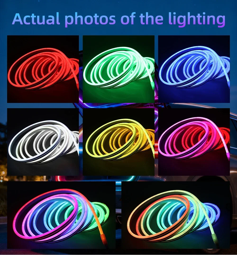 RGB Auto-Kofferraum LED-Streifenlicht, warmweiß, flexibler Streifen für die Beleuchtung des Laderaums, DIY Outdoor-Camping-Dekorationslicht – Detail 15