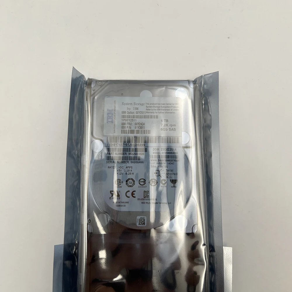 HDD For IBM Hard Disk V3500 V3700 1T 7.2K SAS 2.5