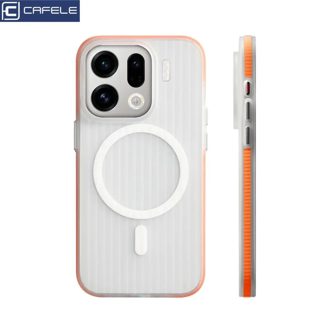 Magnetische Hülle für Oppo Find X9 Pro, matte transparente Hülle mit Gepäckstreifen-Design, Handyhülle für Oppo Find X9 Pro, Hartschalenhülle – Detail 7