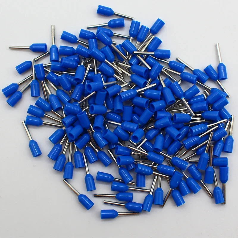 100pcs/Pack E0508 E7508 E1008 E1508 E2508 Insulated Ferrules Terminal Block Cord End Wire Connector Electrical Crimp Terminator