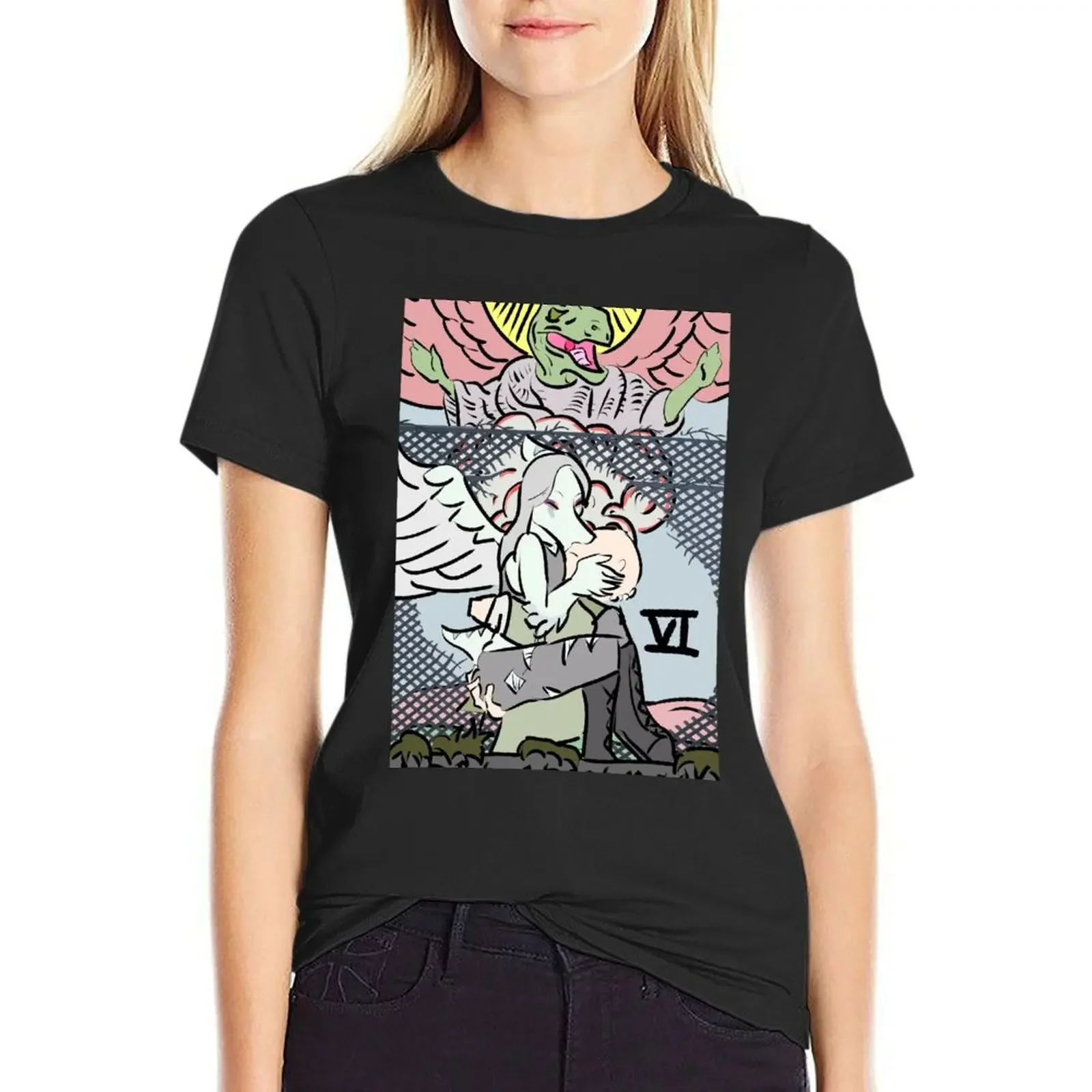 

The Lovers T-Shirt oversized female vintage clothes funny summer clothes for Women
