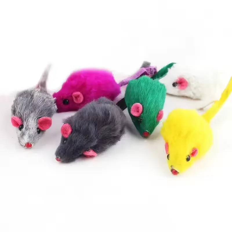 

5PCS Plush Simulation Mouse Cat Pet Teasing Interactive Toys Colorful Simulation Mouse Toys Cat Fun Toys Gifts Pet Supplies