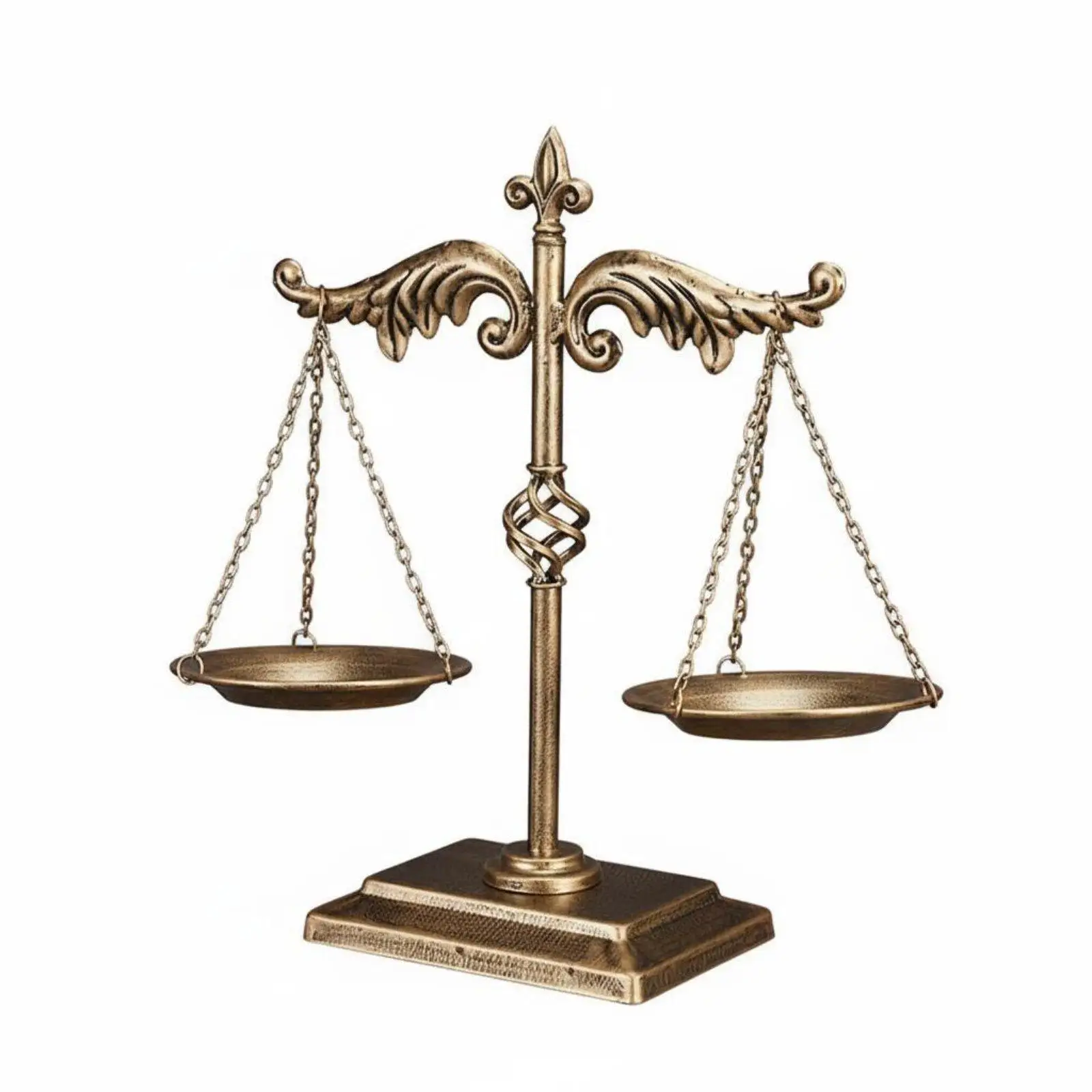 Iron Balance Scale Scrollwork Statue Legal Integrity Symbol Decor Ornament for Lawyer Office Bookshelf