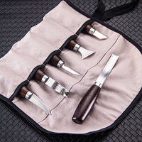 6PCS Wood Carving Tools Kit - Professional Walnut Handle Chisels with Flat, Skew and Curved Gouge Blades for Woodworking DIY