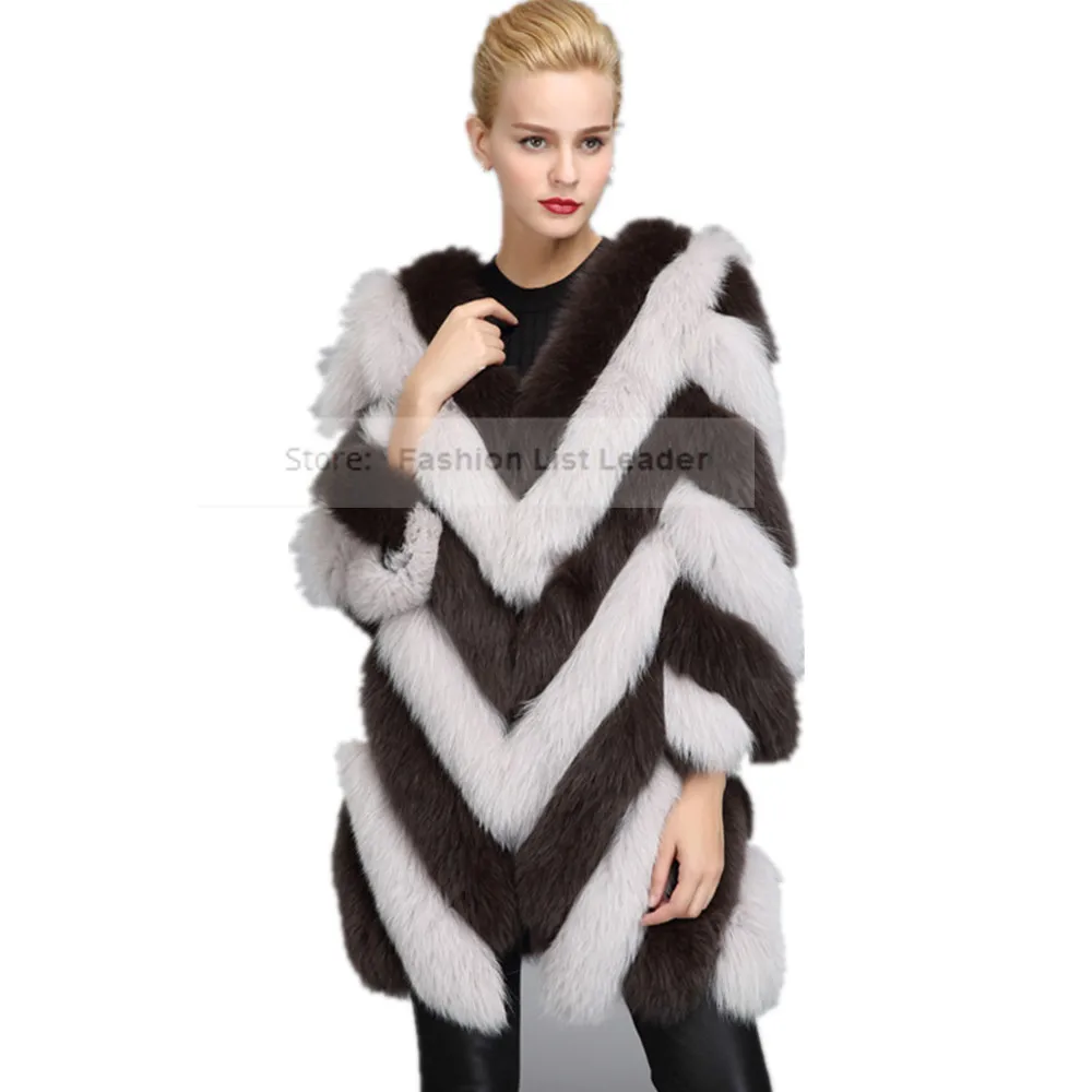 S-3XL moda Inverno Nuovo marchio di moda Giacca in pelliccia di volpe finta cuciture calde da donna più spesse Cappotto in pelliccia sintetica wj987