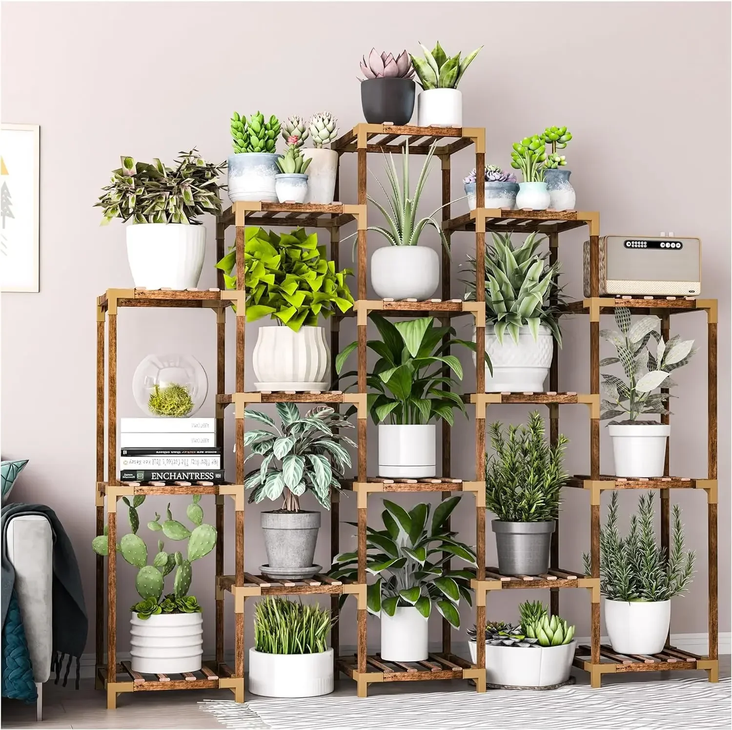 

z Tier Large Plant Stand Indoor Outdoor, Tall Plant Shelf Rack for Multiple Pots Table Holder Flower Stand