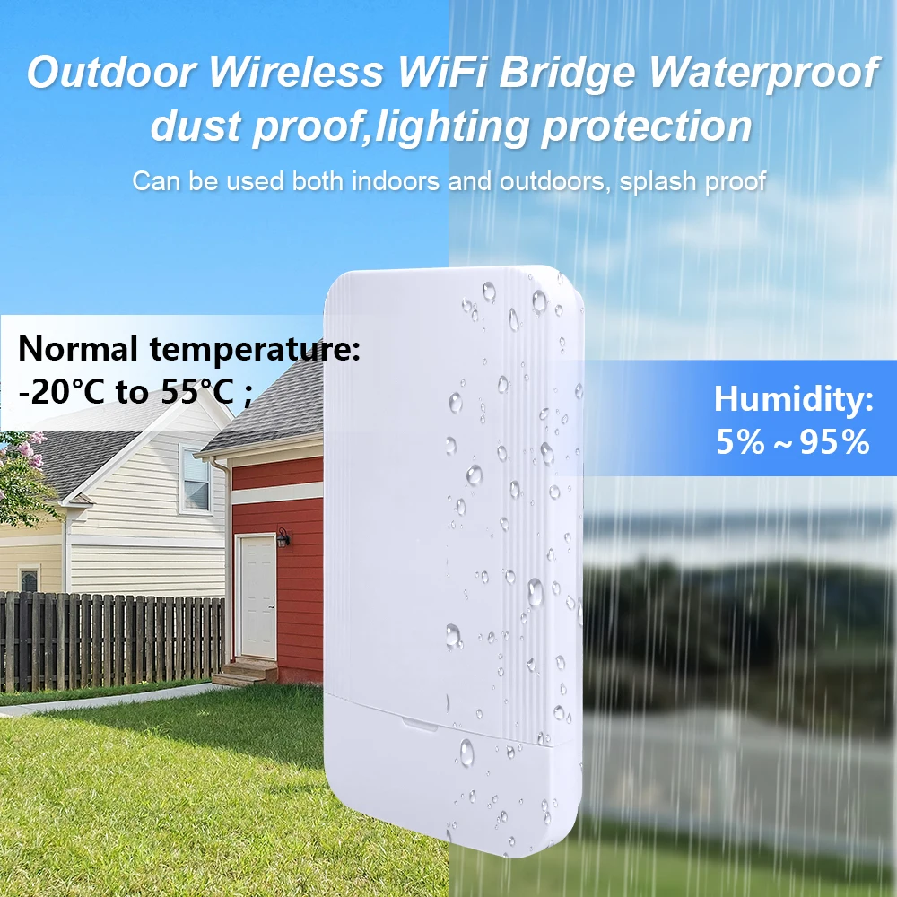 DBIT 300Mbps Long Range Smart Manage Router 1KM Range Wireless Bridge 2PCS 2.4Ghz WiFi Outdoor Access Point PoE Powered