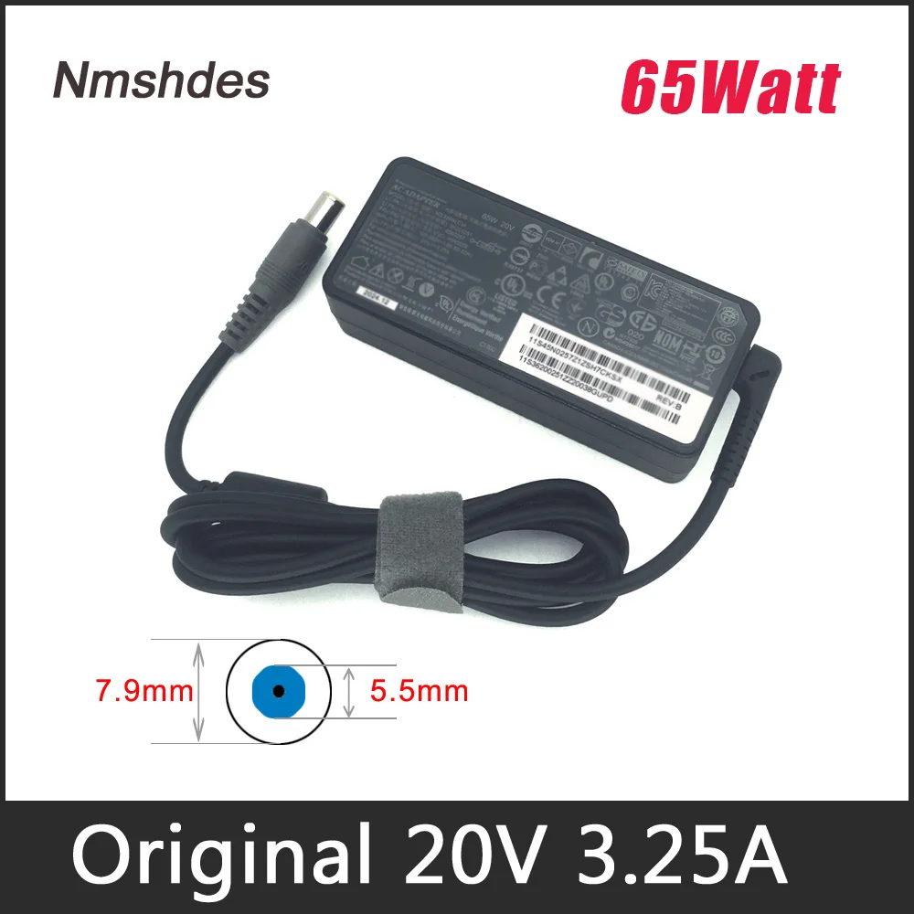 20V 3.25A 65W Laptop Charger for ThinkPad