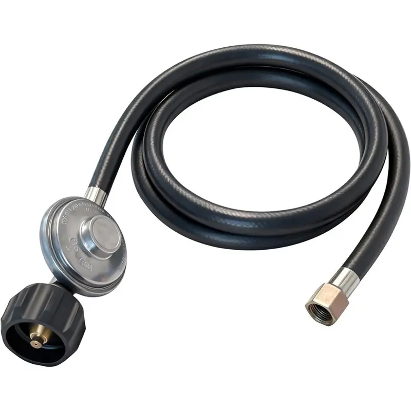 ABHU Propane Regulator With 5 Ft Hose, 20 Lb Propane Tank Connection, 3/8