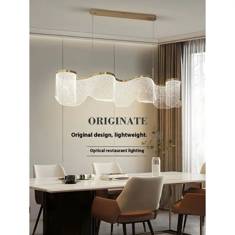 

Chandelier Modern Light Luxury Italian High-end High-end Designer Long Strip Light Guide Plate Dining Chandelier Bar Light