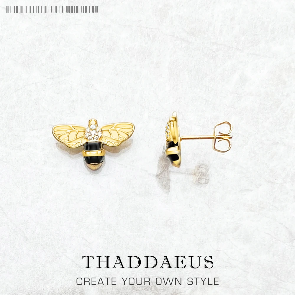 

Stud Earrings Bee Dancer Europe Style Fashion Jewerly For Women Nature Gift In Silver