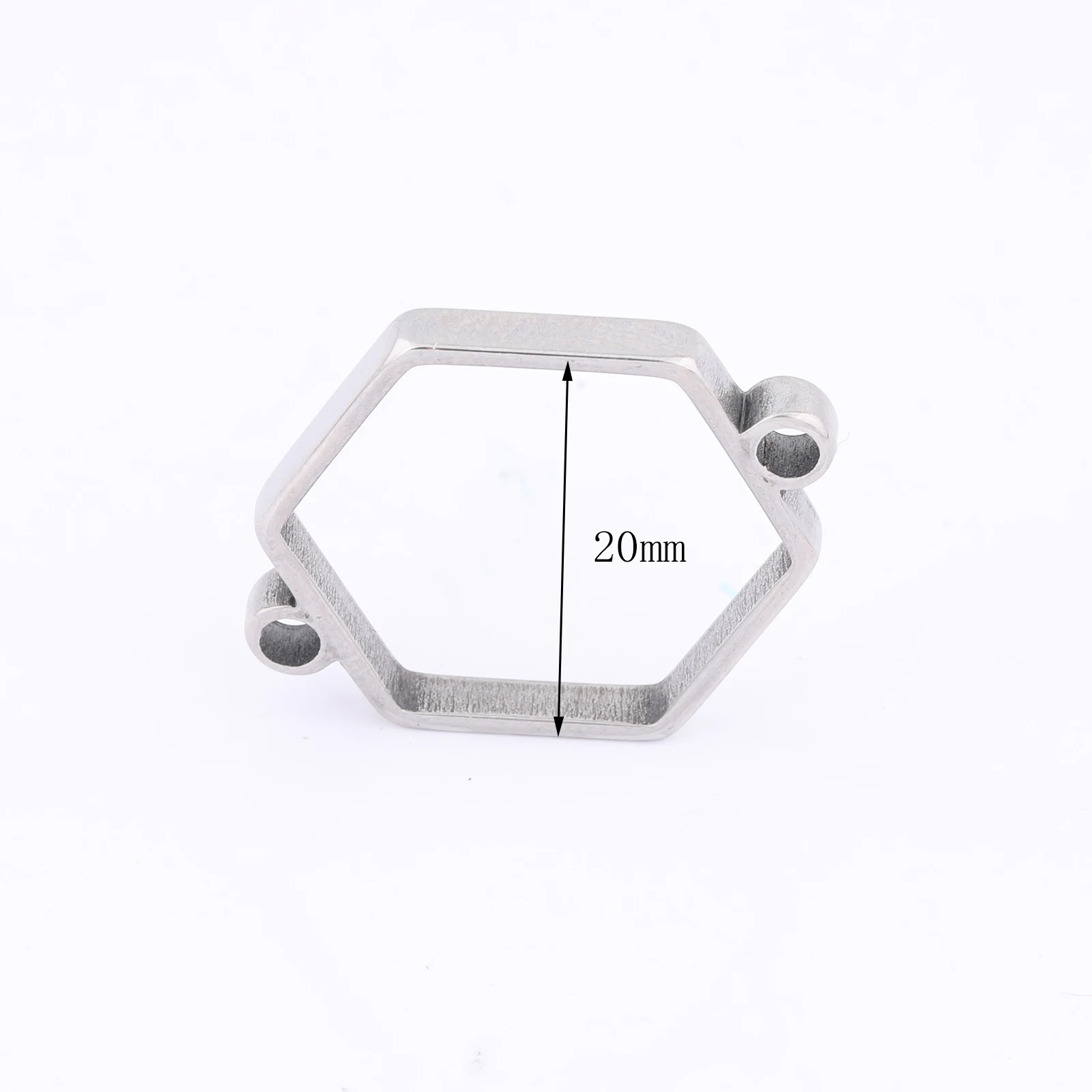 10ocs Stainless Steel Hexagon Open Bezel Bracelet Connectors Diy Hollow Pendant Frame Setting Blanks For Resin Jewelry Making