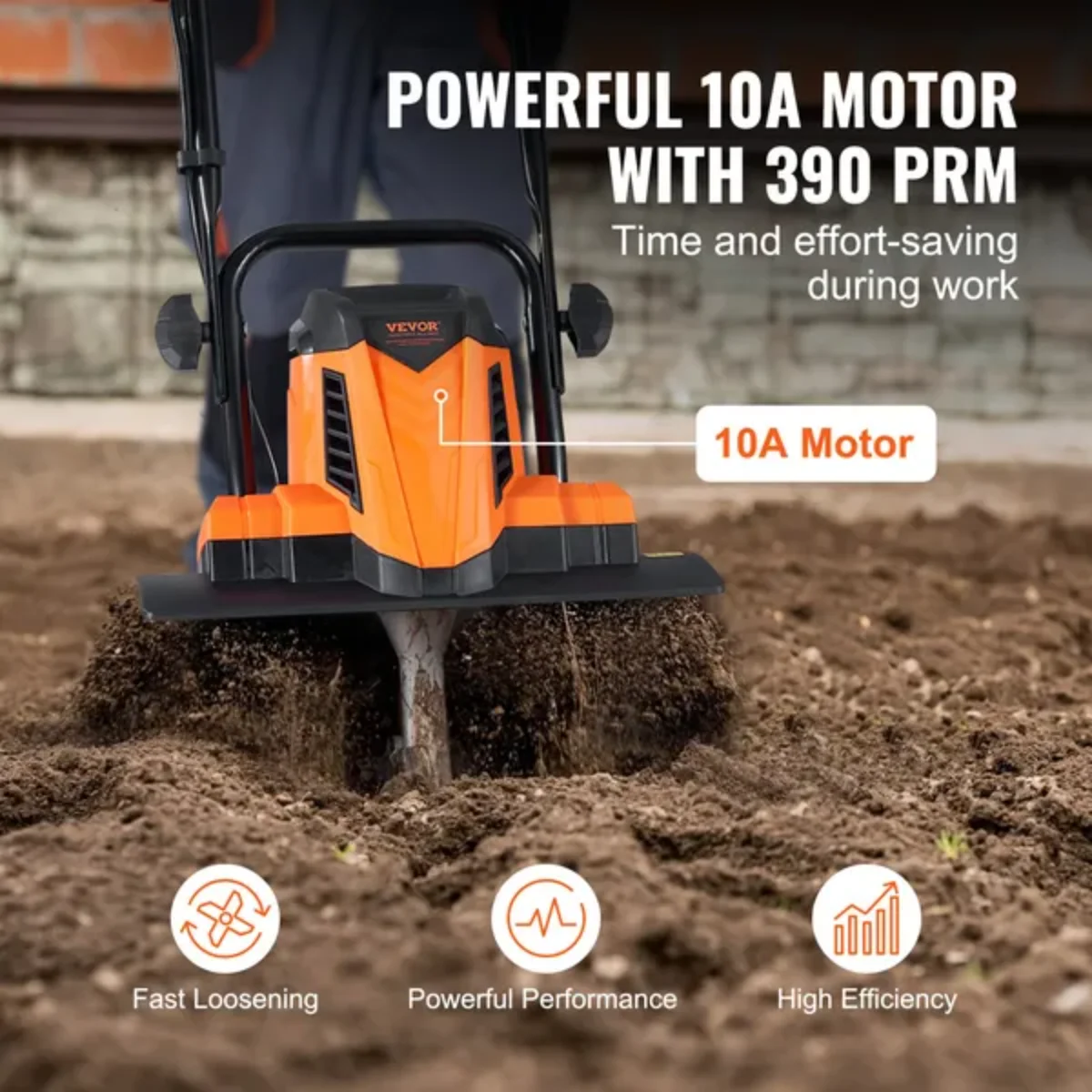 Электрическая румпель VEVOR 10A |   Ширина 14 дюймов |   Глубина 3,9 дюйма |   Стальные зубцы |   Садовая роторная фреза