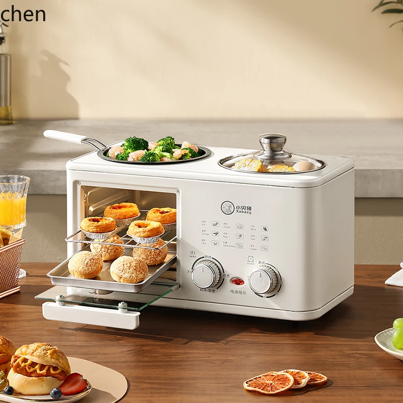 

HXL 4-in-1 Breakfast Machine Household Multifunctional Fried Steak Toast Bread Fried Cooking Oven