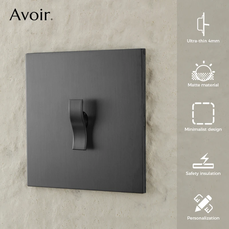 Avoir Gray Power Light Switch S Type On Off Push Button Rocker Switches 2-drożne ścienne gniazdo elektryczne Europa Korea Franch UK Outlet wlaczniki swiatla przełącznik włącznik światła przełącznik światła