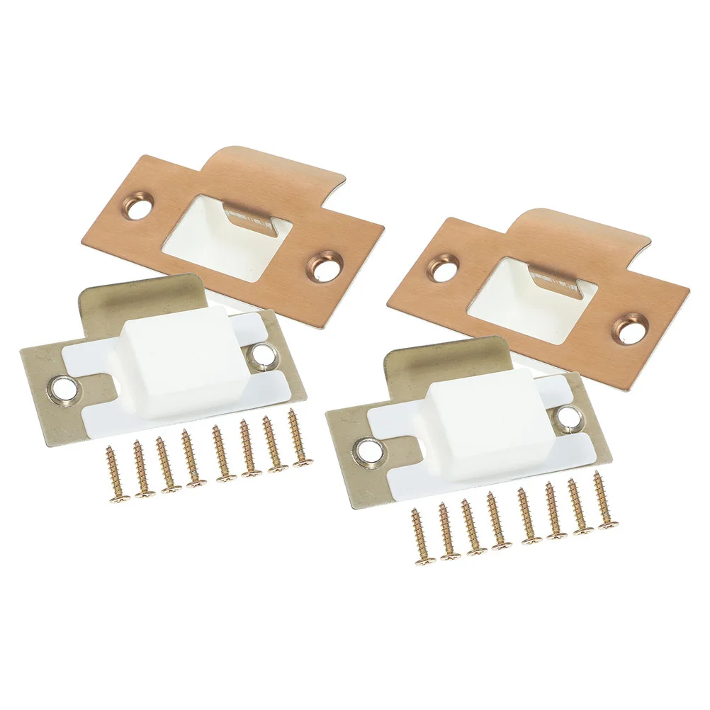 Juego de 4 accesorios para cerradura de puerta, placas de refuerzo de cerrojo de acero inoxidable, placa de refuerzo de puerta delantera para Interior y Exterior