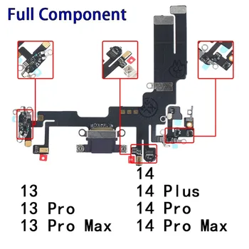 USB Port şarj Dock bağlantı Mic kablo IPhone 13 14 Pro Max artı 13P 13PM 14 P 14PM Dock şarj kurulu Flex modülü