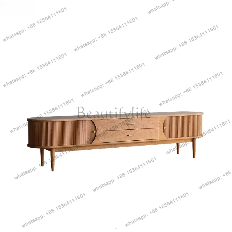 Solid Wood Vintage Furniture Pure TV Cabinet Upgraded Multifunctional TV Stand