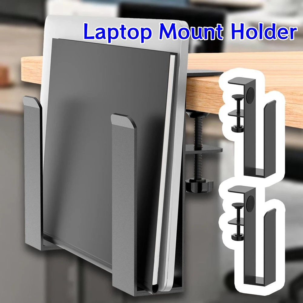 

Adjustable Portable Tablet Laptop Stand Desktop Computer Desk Side Hanging Bracket Heat Dissipation Rack Storage Organizer Shelf