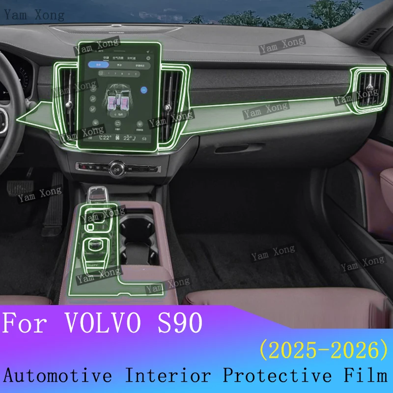 

For VOLVO S90 2025 2026 Car Transparent TPU Protective Full set interior Film Navigation screen Anti-Scratch Film BC Pillar Film