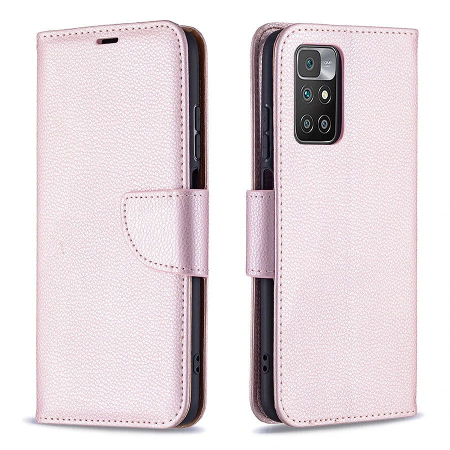 Wallet Lychee Pattern Case For Xiaomi Redmi Note10/10S/10T/10 Pro Max/9 Pro/8T/7Pro 10 9 9A 9C 9T 8 8A 7 7A Mi Poco X3 Nfc/M3/F3