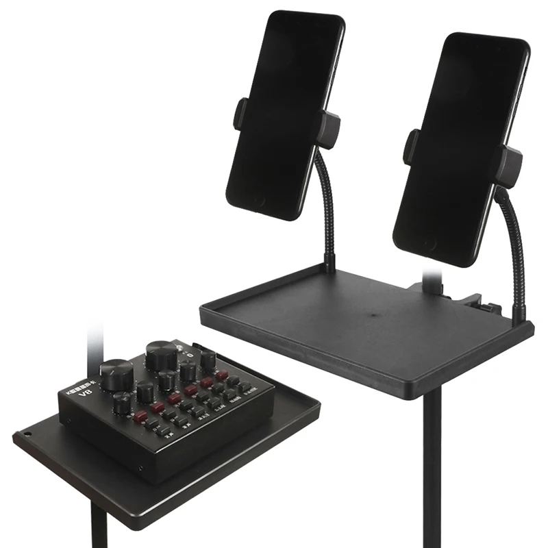 1Set Mikrofon Stehen Soundkarte Tablett Mikrofon Kunststoff Ständer Live Mic Stand Tablett Stativ Halterung Zugriffs Studio Rundfunk