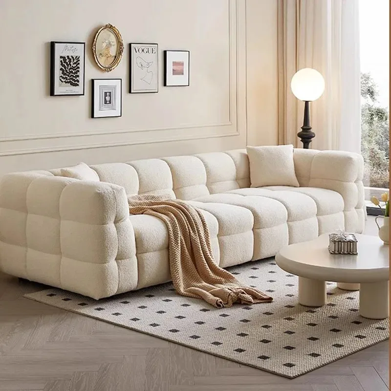 أرائك غرفة المعيشة البيضاء الإبداعية كرسي بذراعين مصمم جمالي كبير الحجم أرائك غرفة المعيشة أثاث جناح صالة Divano الحديثة #4