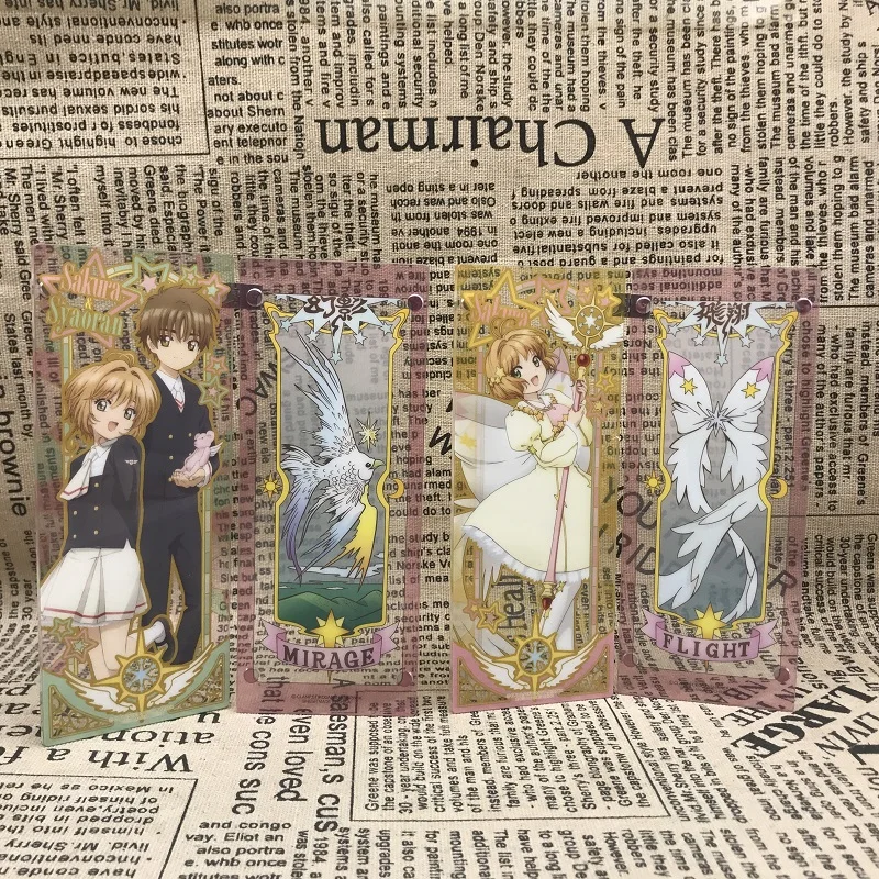 Bandai Cardcaptor Sakura Clear Card Sakura Kinomoto PVC Transparent Card Anime Screen Desktop Ornaments Collection Kid\'s Gifts