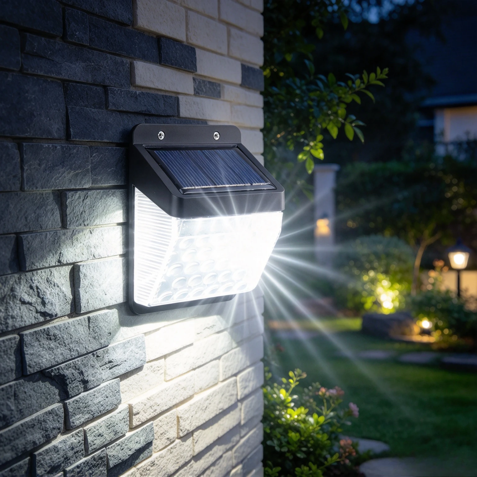 Solar Outdoor LED Wall Light Patio Waterproof Steps Garden Wall Light Garden Decoration Solar Lighting Lamp