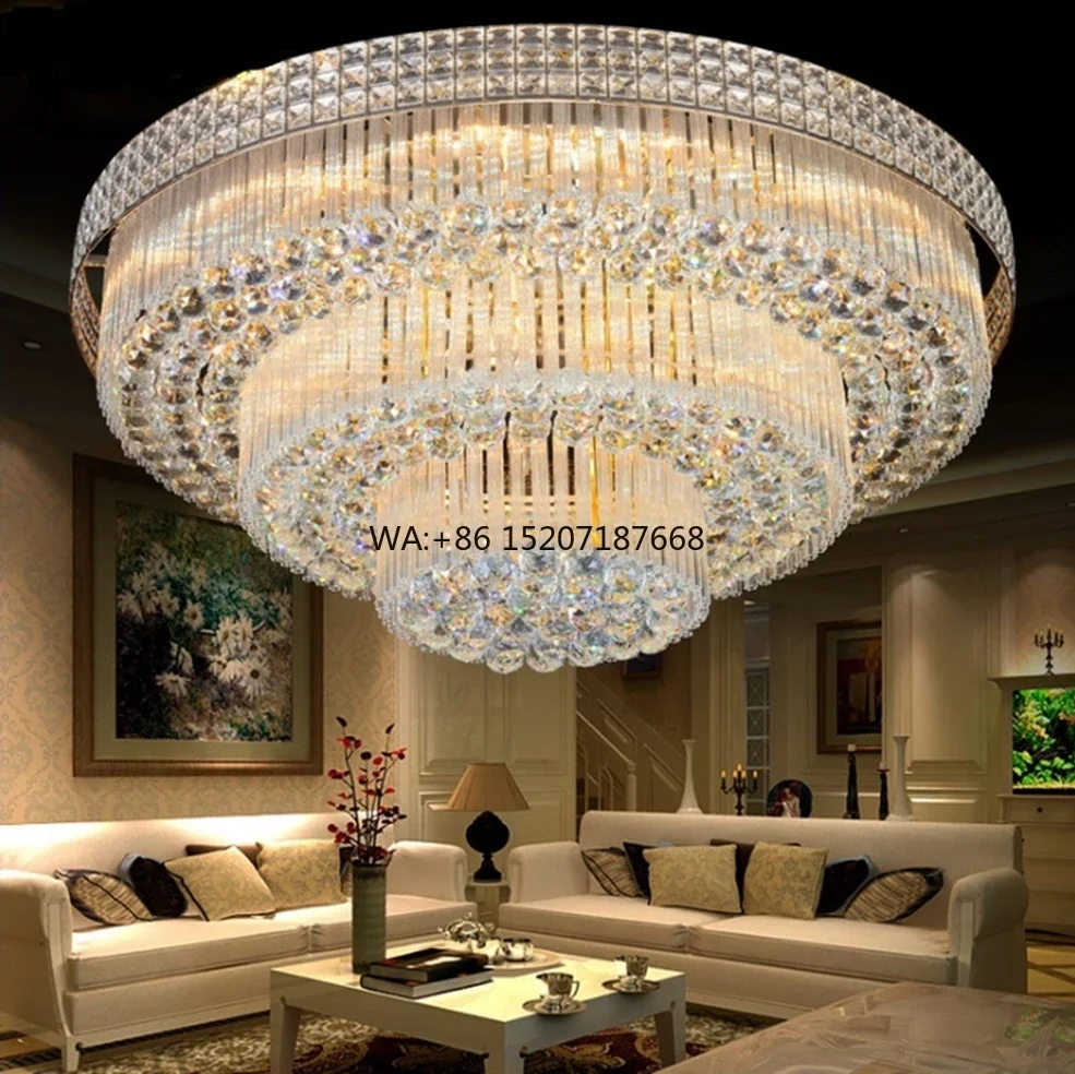 Luxury Round Crystal Ceiling  Hotel Deckenleuchte Led Gold