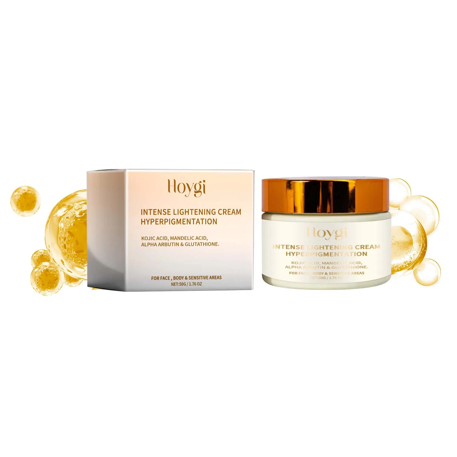 Hoygi Creme Iluminador Intenso para Rosto Corpo e Áreas Sensíveis Hidratante Firmador Brilho Cuidados com a Pele Creme Hidratante