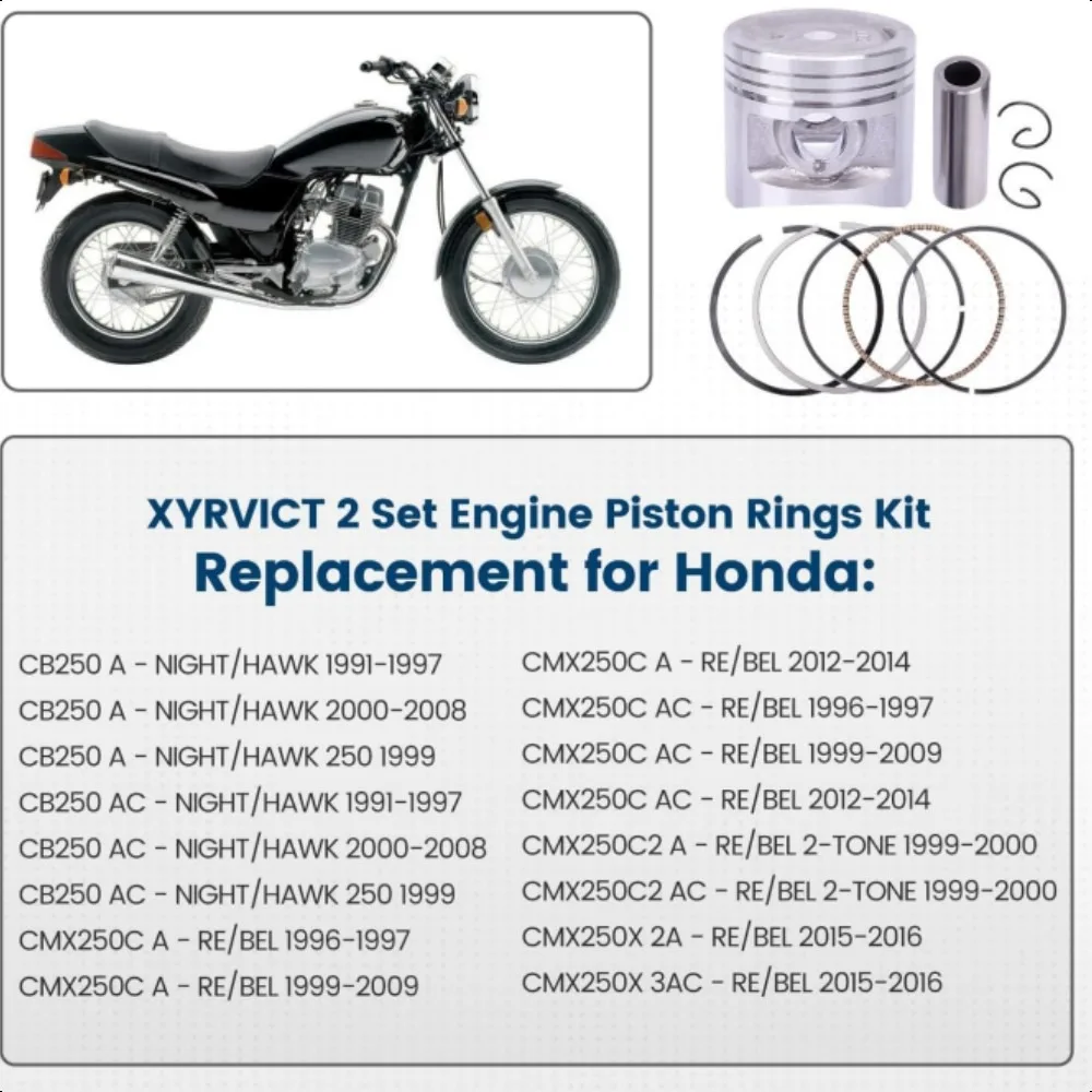 53mm 53.25mm 53.5mm 53.75mm 54mm Motorcycle Piston Ring Kit for Honda CA250 CB250 CMX250 CA CM 250 KR3 13101-KR3-013