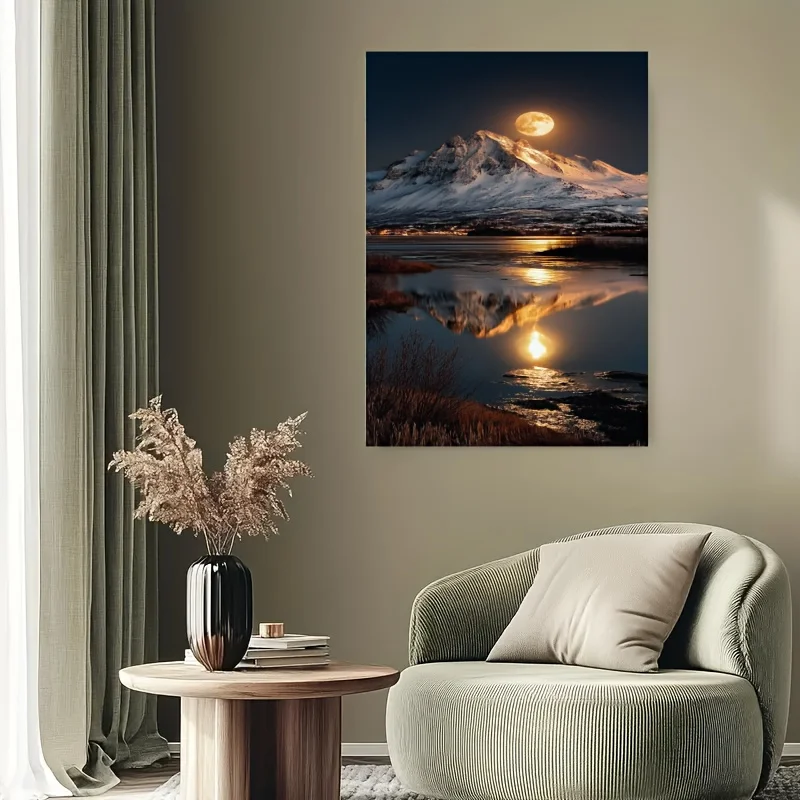 1000pcs Snowy Mountain Moon Puzzle - Thickened Cardboard, Mixed Colors, Ideal for Christmas, Halloween, Easter, Birthdays, Con