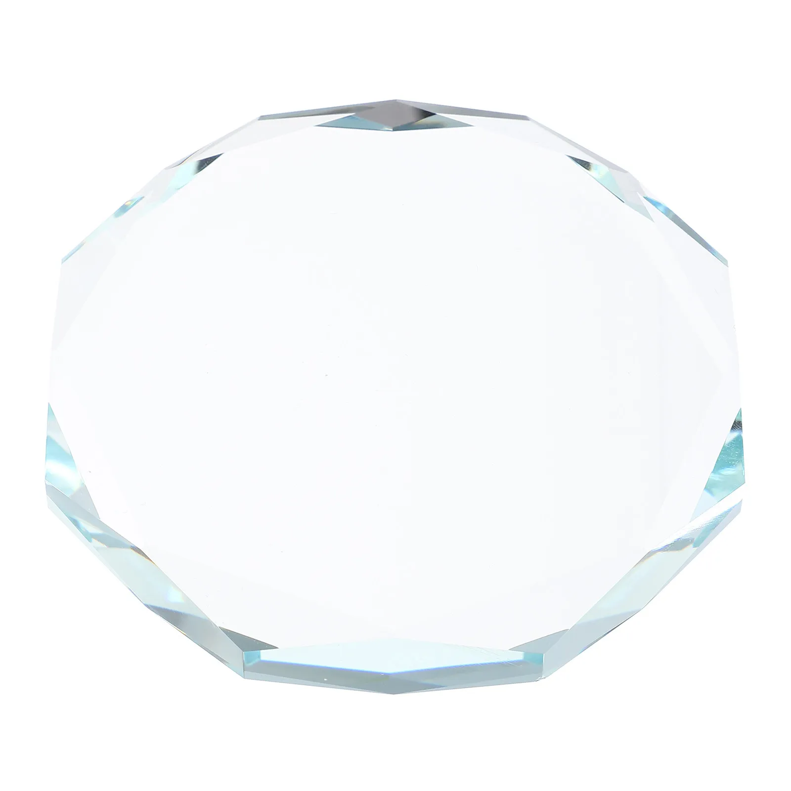 Transparent Glass Display Base for Collectibles Handicrafts Decorations Crystal Plinth Flat Top Octagonal Cabinet Shelf Riser