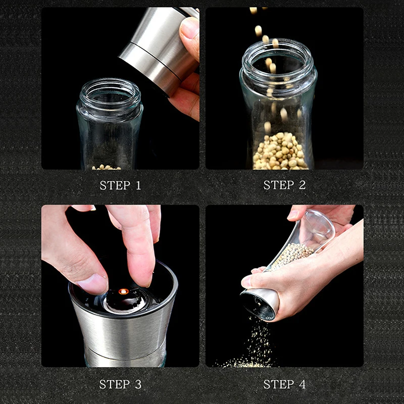 Manual Salt Pepper Grinder Seasoning Bottle Jar Stainless Steel Spice Grinder Salt Shaker Kitchen Mills Accessories