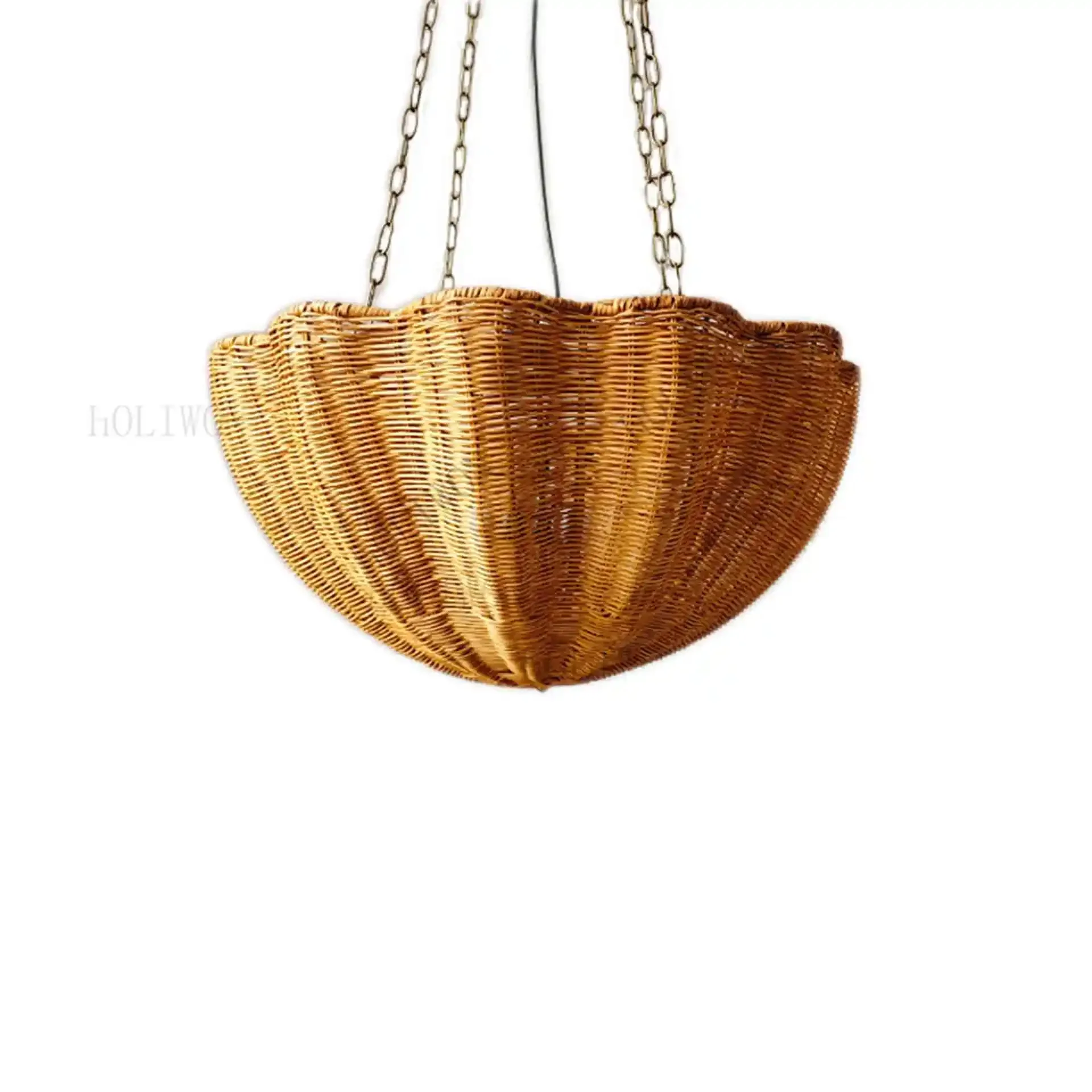Japanese Woven Rattan pendant lamp Art Hanging flower daisy Light for Dining Room Restaurant wabi sabi Suspension country lamp