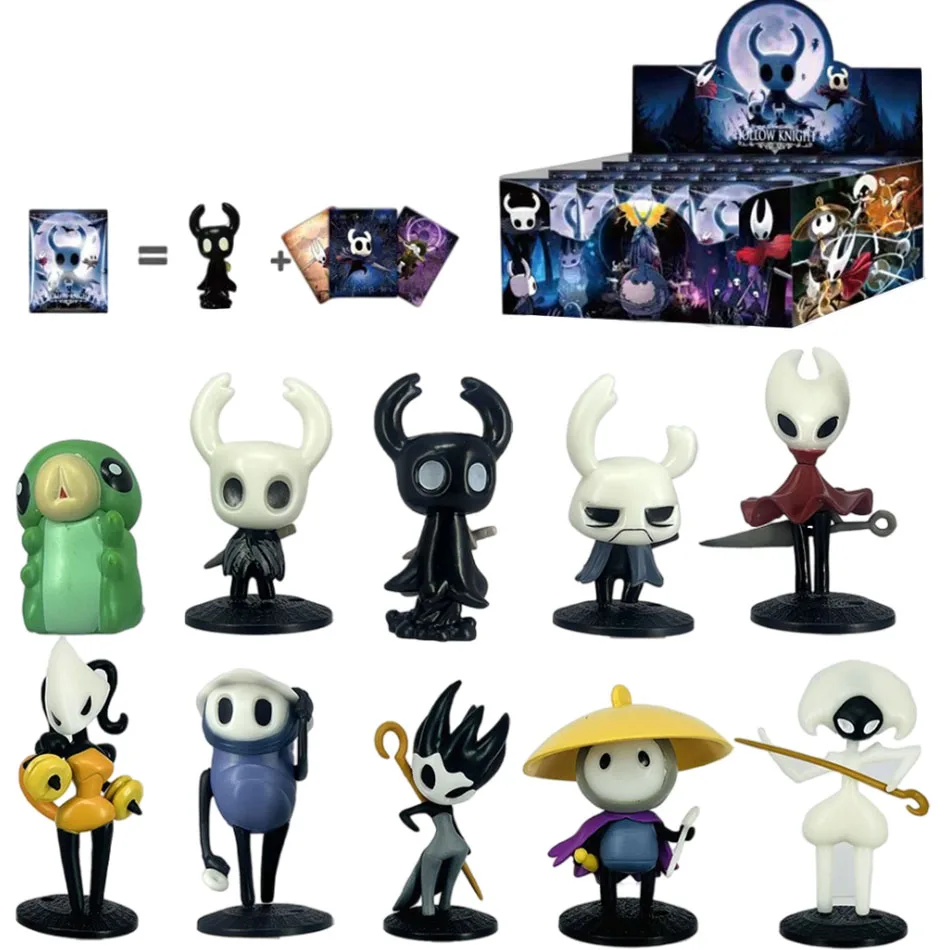 

Набор из 2-24 фигурок Hollow Knight: Аниме-фигурки Рыцаря и Хорнета, ПВХ-модели, игровые украшения, подарки для коллекционеров