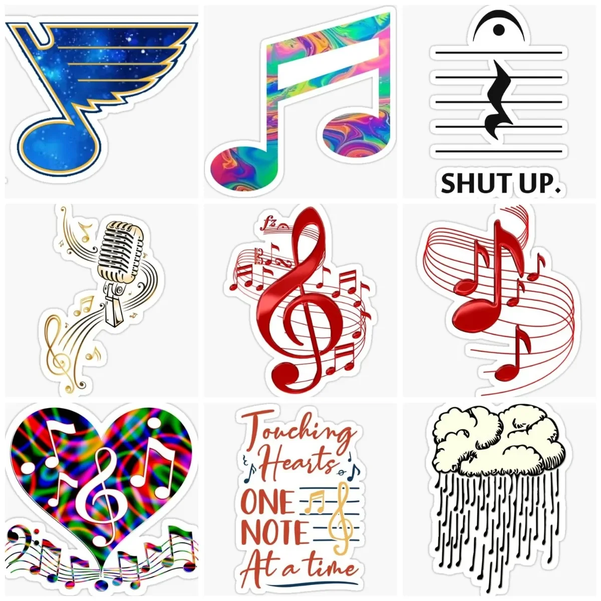 

Musical Note Creative Color Sticker Motorcycle Car Window Truck Wall Room Bicycle Van Glass Helmet Waterproof Decal Customizable