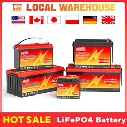 12V 24V 100Ah 200Ah 300Ah LiFePO4 Battery Built-in BMS Lithium Iron Phosphate Power Batteries 6000 Cycles For RV Campers Solar