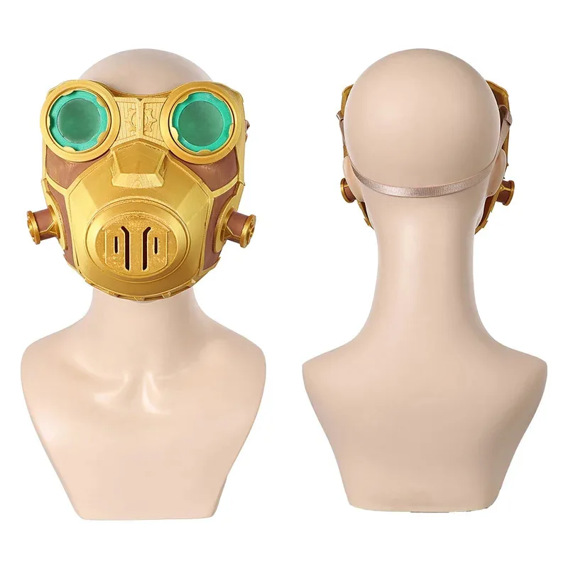 TV 2 Arcane Caitlyn Kiramman máscara de Cosplay accesorios de disfraz juego LoL VI máscaras del equipo Gloden tocado Prop cubierta facial traje de Halloween fg