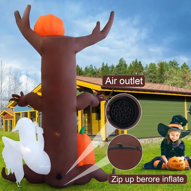 9ft Geist Kürbis baum Halloween Outdoor aufblasbare Dekoration, Outdoor-Dekoration mit LED-Lichtern, Urlaub aufblasbar