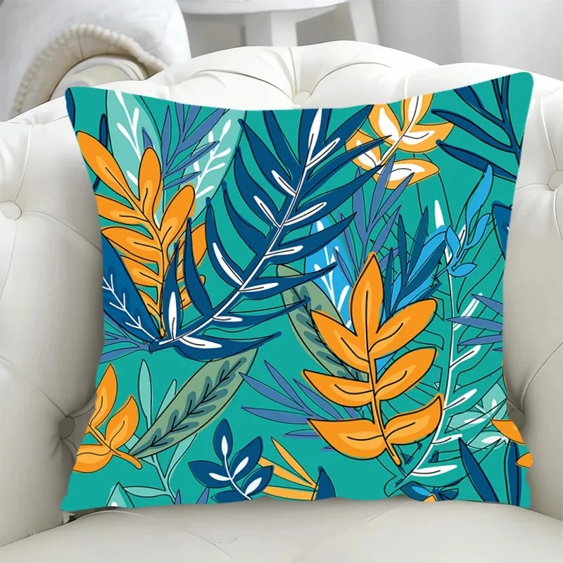 Luxury Home Decor Pillow Cover Living Room Sofa Cushion Cover Tropical Rainforest Grass Pattern Cushion Cover