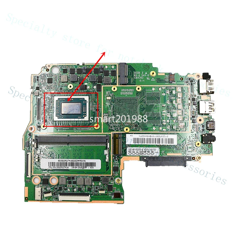 

Материнская плата A+ 5B20R27415 для Lenovo Ideapad 330S-15ARR с процессором R3 R5 R7, оперативной памятью 4 ГБ
