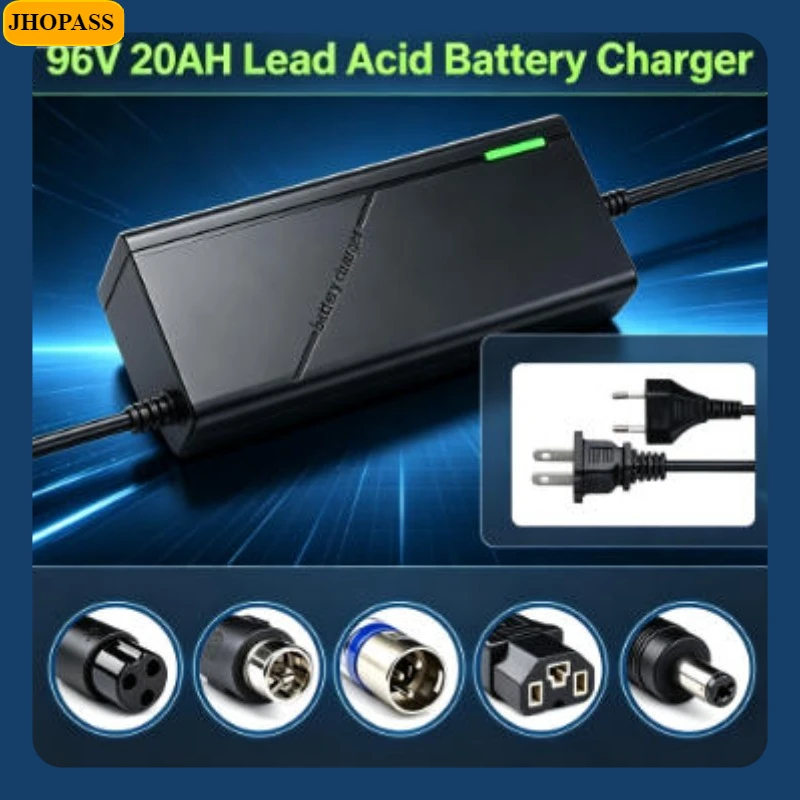 Smart 96V 20AH 6LED AGM GEL Dry Water Lead Acid Battery Charger for Motorcycle E-bike Scooter AC110V-220V EU AU UK US Plug